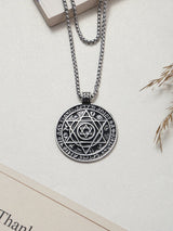 Silver Geometric Medallion Men's Chain - TOSSIDO