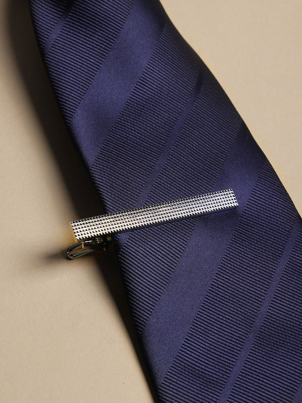 Silver Geometric Tie bar - TOSSIDO