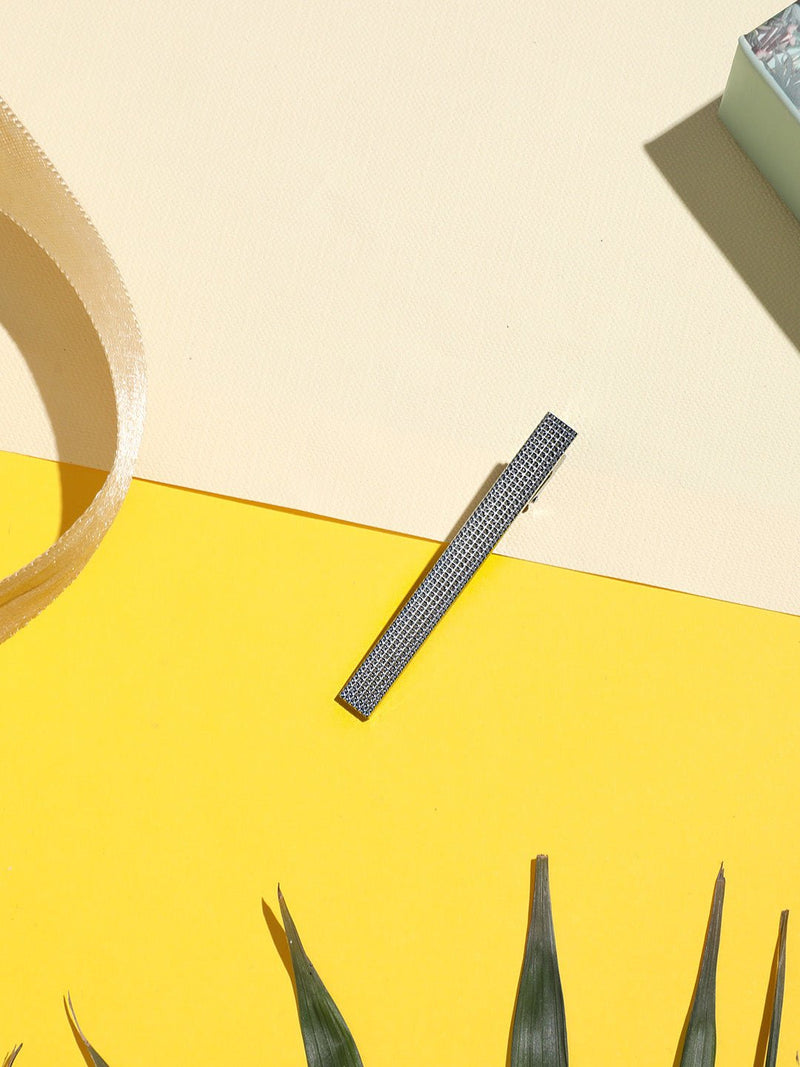 Silver Geometric Tie bar - TOSSIDO