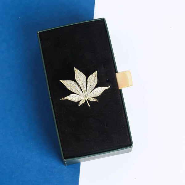 Silver & Gold Leaf Brooch - TOSSIDO