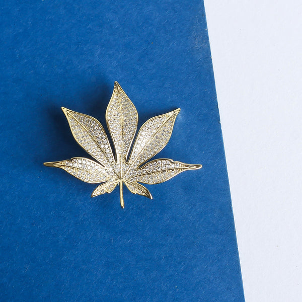 Silver & Gold Leaf Brooch - TOSSIDO