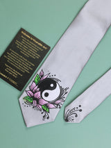 Silver Hand - Painted Woven Necktie - TOSSIDO