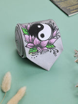 Silver Hand - Painted Woven Necktie - TOSSIDO