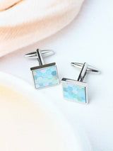 Silver Hexagons Cufflinks - TOSSIDO