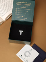 Silver Initial T Slider Pendant - TOSSIDO
