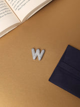 Silver Initial W Slider Pendant - TOSSIDO