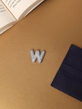 Silver Initial W Slider Pendant - TOSSIDO