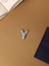 Silver Initial Y Slider Pendant - TOSSIDO