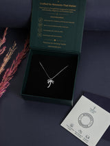 Silver Palm Tree Pendant Necklace - TOSSIDO