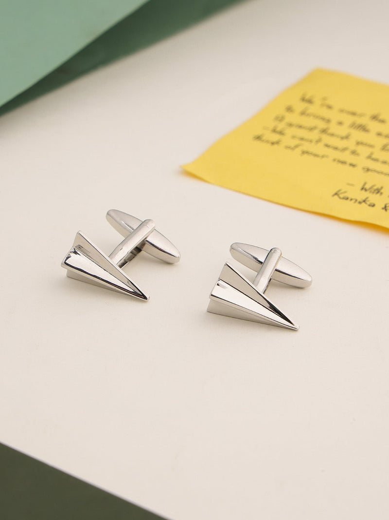 Silver Paper Plane Cufflinks - TOSSIDO