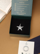 Silver Pearl-Lined Starfish Pendant - TOSSIDO