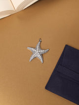 Silver Pearl-Lined Starfish Pendant - TOSSIDO