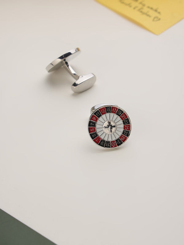 Silver Roulette Cufflinks - TOSSIDO