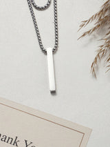 Silver Slim Bar Men's Chain - TOSSIDO