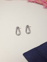 Silver Slim Organic Loop Earrings - TOSSIDO