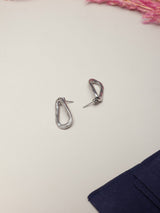 Silver Slim Organic Loop Earrings - TOSSIDO