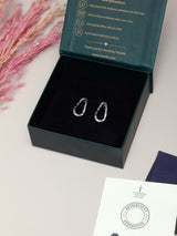 Silver Slim Organic Loop Earrings - TOSSIDO