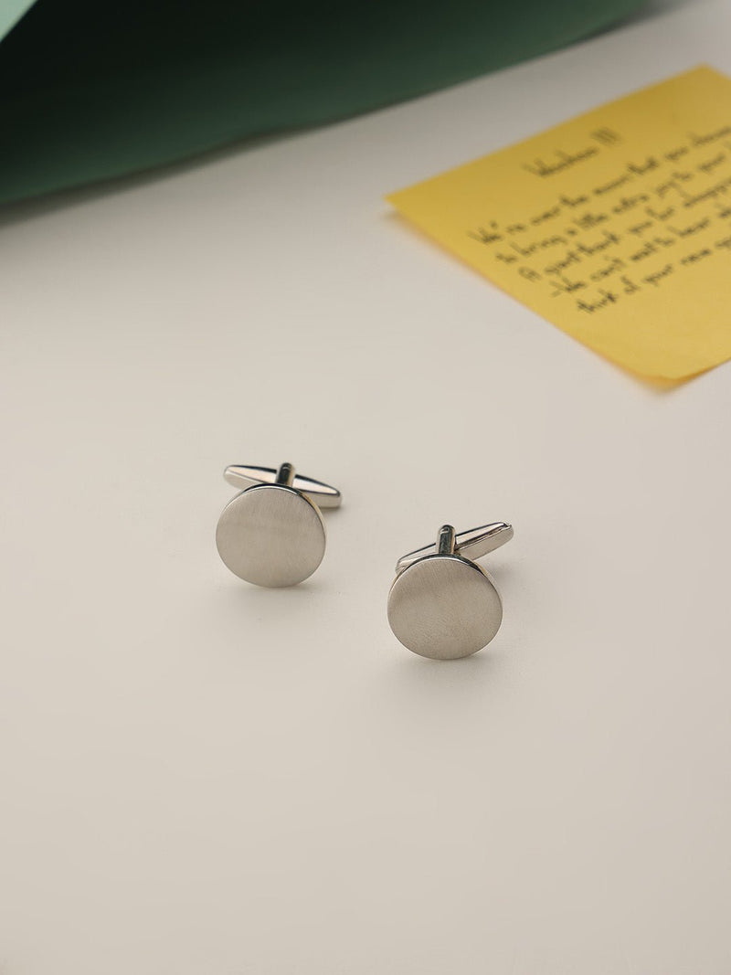 Silver Solid Cufflinks - TOSSIDO
