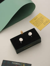 Silver Solid Cufflinks - TOSSIDO
