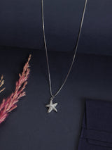 Silver Sparkle Starfish Pendant Necklace