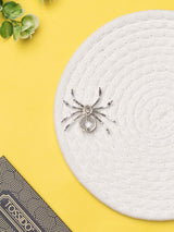 Silver Spider Brooch – Crystal - Studded - TOSSIDO