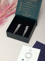 Silver Starfish Tassel Drop Earrings - TOSSIDO
