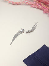 Silver Starfish Tassel Drop Earrings - TOSSIDO