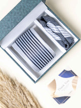 Silver Stripes Necktie Gift - set - TOSSIDO