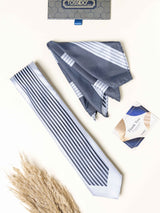 Silver Stripes Necktie Gift - set - TOSSIDO