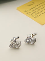 Silver Swan Cufflinks - TOSSIDO
