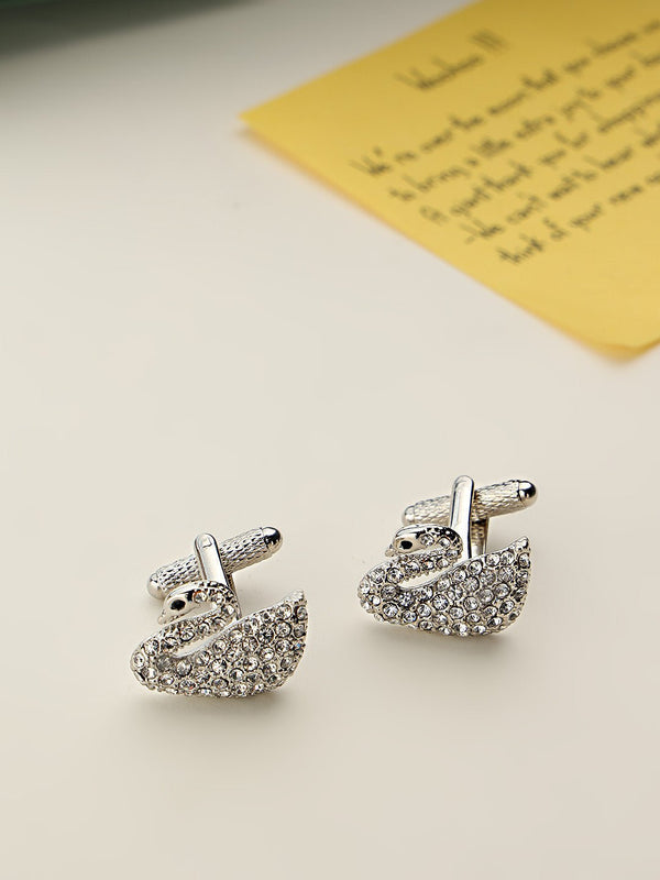 Silver Swan Cufflinks - TOSSIDO