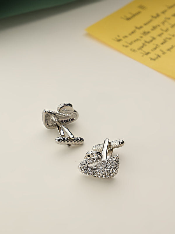 Silver Swan Cufflinks - TOSSIDO