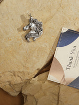 Silver Unicorn Brooch - TOSSIDO