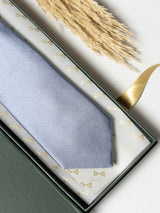 Sky Blue Pure Silk Necktie (Teflon Coated) - TOSSIDO