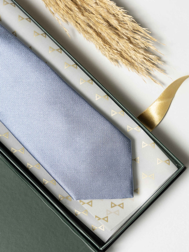 Sky Blue Pure Silk Necktie (Teflon Coated) - TOSSIDO