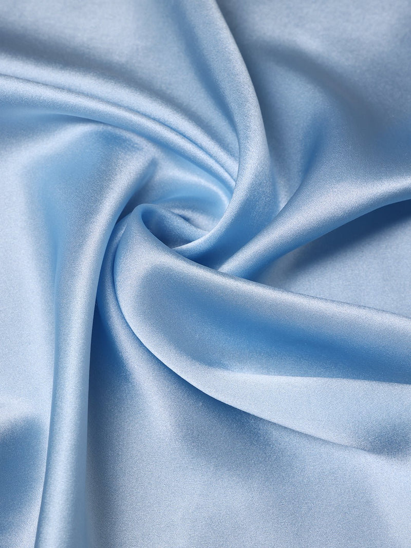 Sky Blue Solid Silk Pocket Square - TOSSIDO