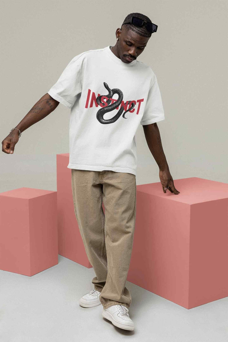 Snake Print Instinct Oversized Tee - TOSSIDO