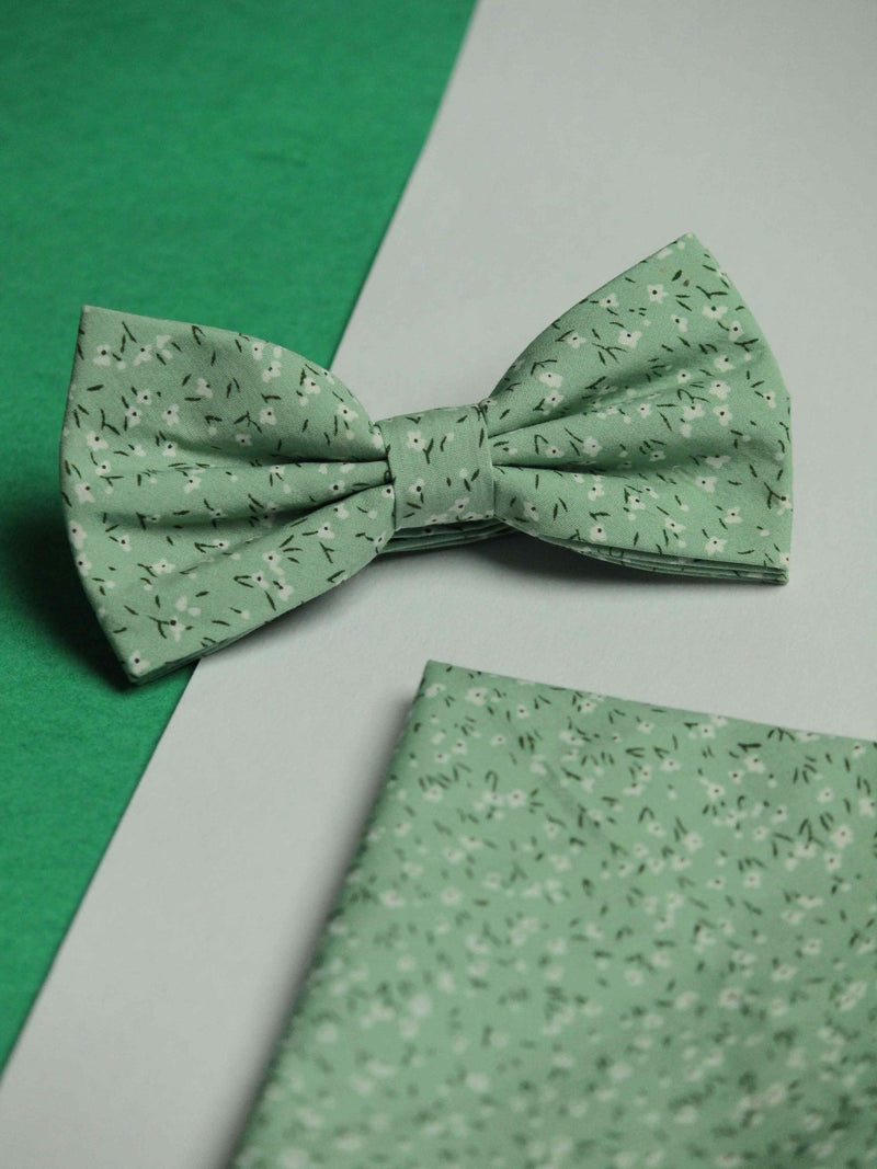Soft Ice Cotton Bowtie & Pocket Square Set - TOSSIDO