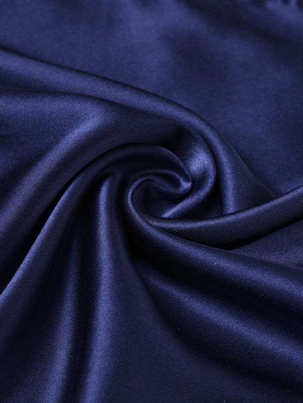 Space Blue Solid Silk Pocket Square - TOSSIDO