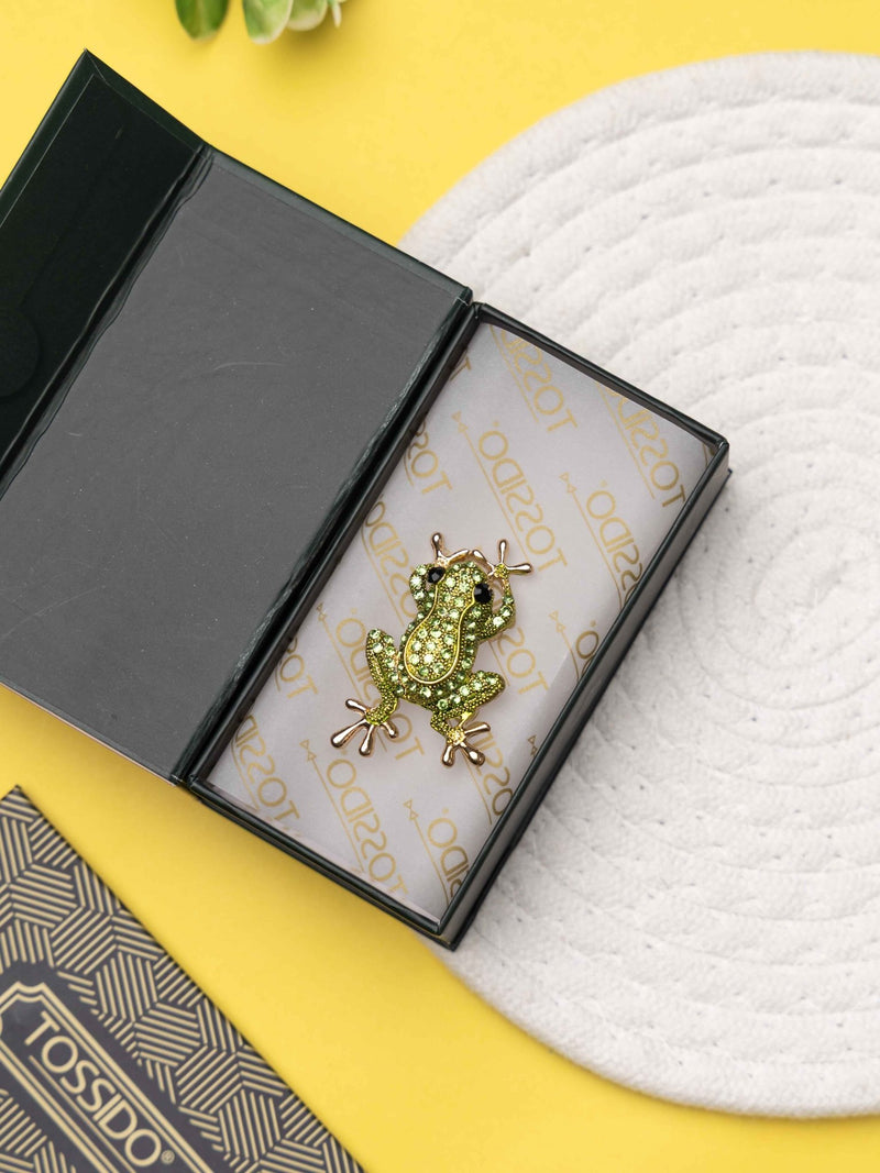 Sparkling Forest Frog Brooch - TOSSIDO