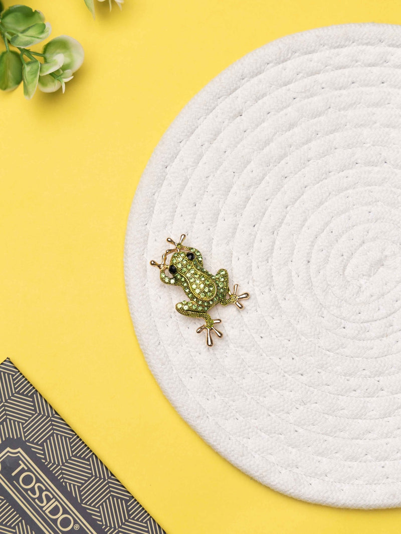 Sparkling Forest Frog Brooch - TOSSIDO