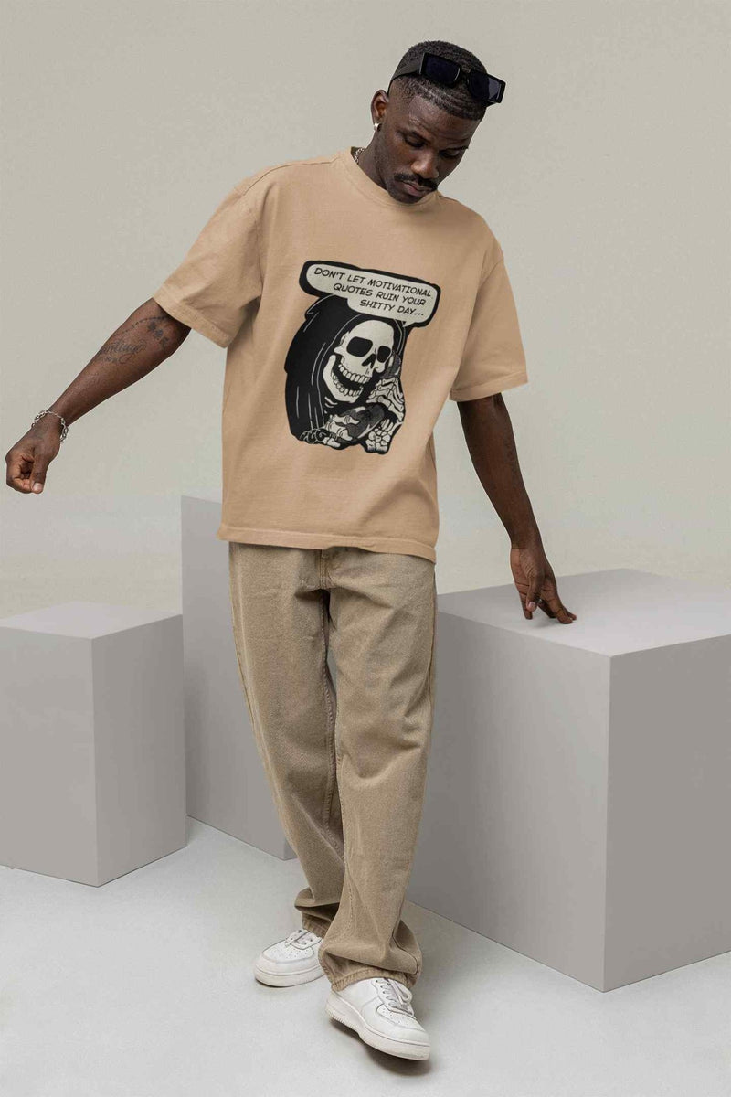 Stay Uninspired: Demotivated Oversized Tee - TOSSIDO