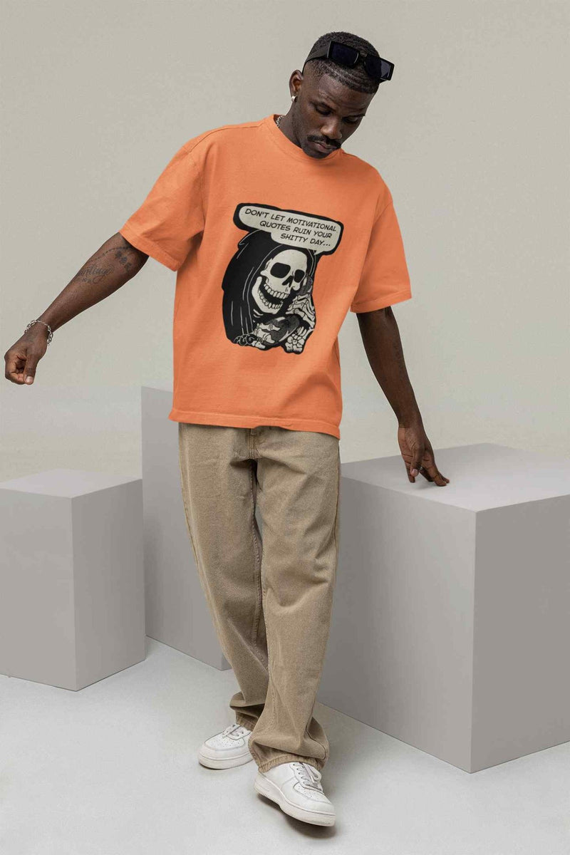 Stay Uninspired: Demotivated Oversized Tee - TOSSIDO