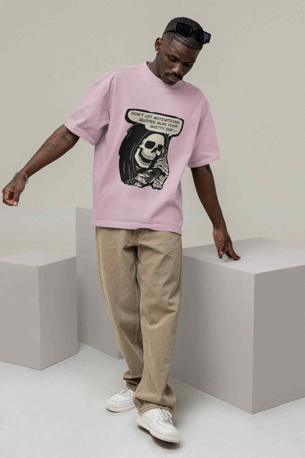 Stay Uninspired: Demotivated Oversized Tee - TOSSIDO
