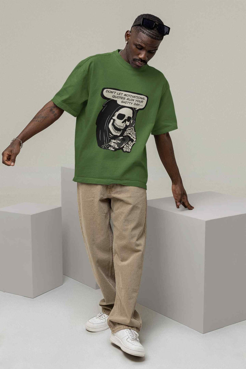 Stay Uninspired: Demotivated Oversized Tee - TOSSIDO