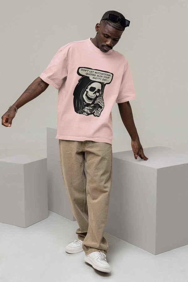 Stay Uninspired: Demotivated Oversized Tee - TOSSIDO