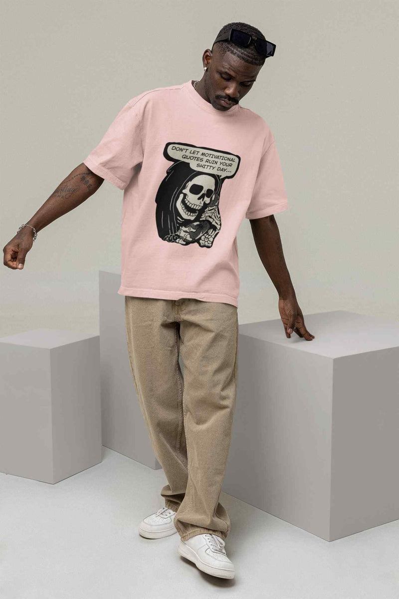 Stay Uninspired: Demotivated Oversized Tee - TOSSIDO