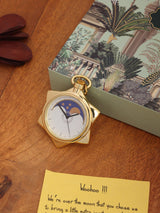 Stellar Gold - Tone Pocket Watch with Moonphase Design - TOSSIDO