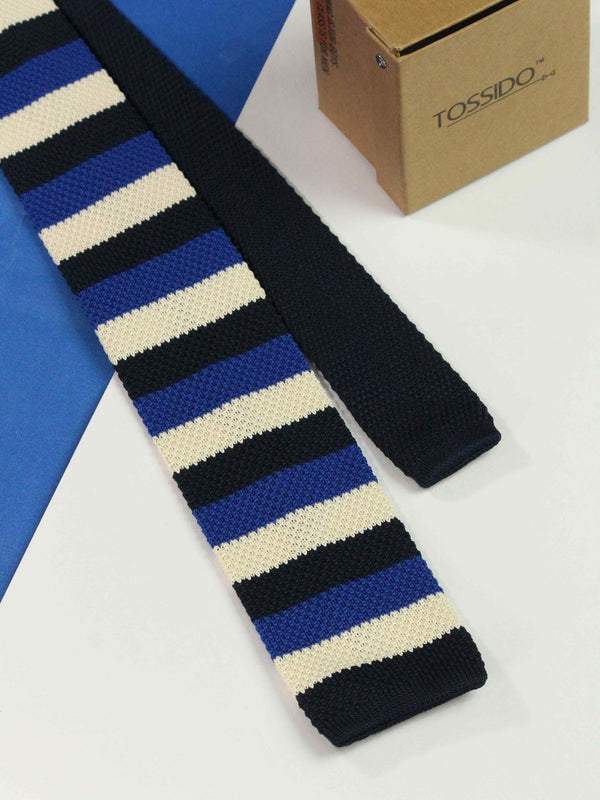 Streak Up Knitted Necktie - TOSSIDO