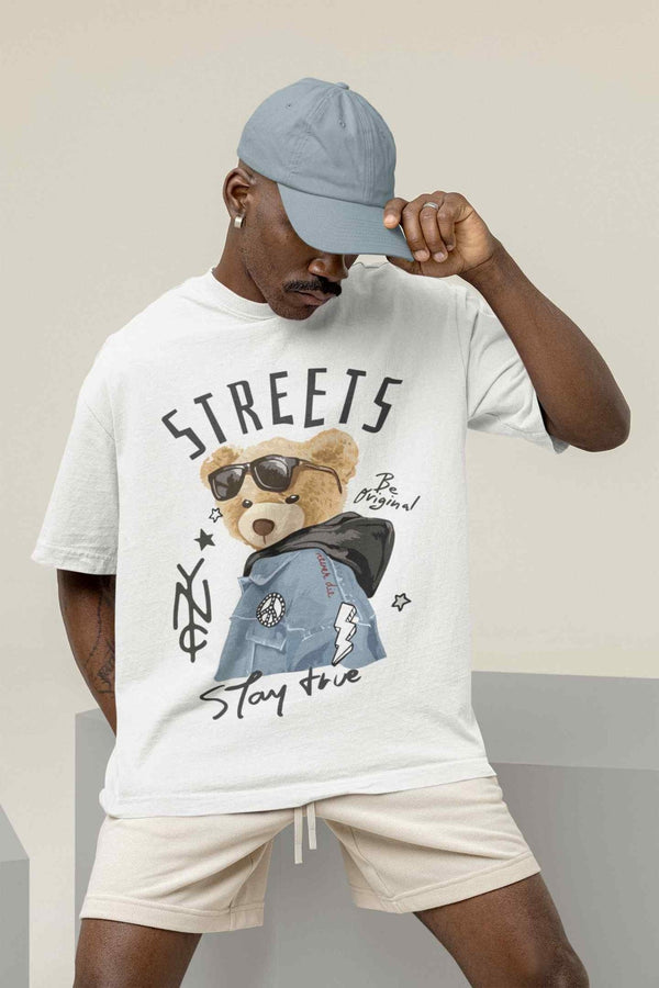 Street Teddy Swagger Oversized Tee - TOSSIDO